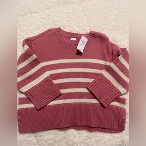 GAP Kids Pink and Cream Striped Sweater